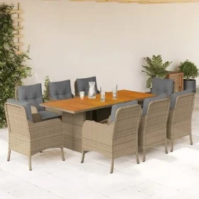 9-piece garden dining set with beige synthetic rattan cushions by , Garden sets - Ref: Foro24-3211903, Price: 1,00 €, Discoun...