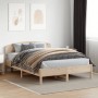 Bed frame with solid pine wood headboard 120x200 cm by , Beds and slatted bases - Ref: Foro24-3207213, Price: 151,98 €, Disco...