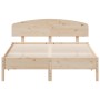 Bed frame with solid pine wood headboard 120x200 cm by , Beds and slatted bases - Ref: Foro24-3207213, Price: 151,98 €, Disco...