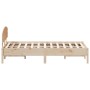 Bed frame with solid pine wood headboard 120x200 cm by , Beds and slatted bases - Ref: Foro24-3207213, Price: 151,98 €, Disco...