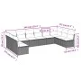 Gartensofa-Set 10-teilig mit schwarzen synthetischen Rattankissen von , Gartensets - Ref: Foro24-3249925, Preis: 544,61 €, Ra...