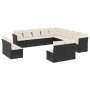 Gartensofa- und Kissenset 13-teilig aus schwarzem synthetischem Rattan von , Gartensets - Ref: Foro24-3250325, Preis: 768,36 ...