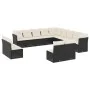 Gartensofa- und Kissenset 13-teilig aus schwarzem synthetischem Rattan von , Gartensets - Ref: Foro24-3250325, Preis: 758,00 ...