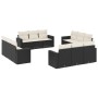 Gartensofa-Set 12-teilig mit schwarzen synthetischen Rattankissen von , Modulare Sofas für den Außenbereich - Ref: Foro24-325...