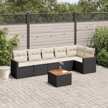 7-piece garden dining set and black synthetic rattan cushions by , Garden sets - Ref: Foro24-3258395, Price: 413,36 €, Discou...