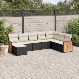 8-teiliges Gartensofa-Set und schwarze synthetische Rattankissen von , Gartensets - Ref: Foro24-3260327, Preis: 477,91 €, Rab...