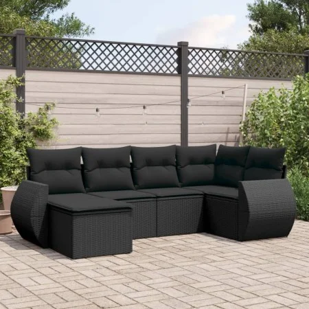6-piece garden sofa set and black synthetic rattan cushions by , Garden sets - Ref: Foro24-3253992, Price: 397,91 €, Discount: %
