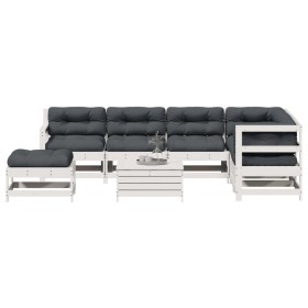 Garden furniture set with cushions 8 pieces solid white pine wood by , Garden sets - Ref: Foro24-3250601, Price: 722,79 €, Di...
