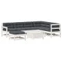 Garden furniture set with cushions 8 pieces solid white pine wood by , Garden sets - Ref: Foro24-3250601, Price: 713,96 €, Di...
