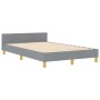 Estructura de cama con cabecera Gris claro 120 x 200 cm tela