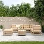 Garden furniture 8 pieces and cushions solid pine wood by , Garden sets - Ref: Foro24-3250608, Price: 794,41 €, Discount: %