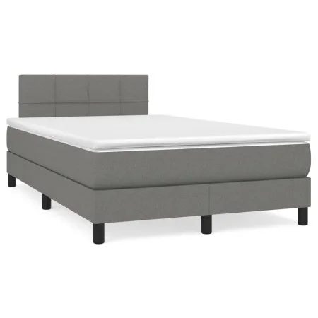 Boxspringbett mit Matratze und dunkelbraunem LED-Stoff 120x190 cm von , Betten und Lattenroste - Ref: Foro24-3270040, Preis: ...
