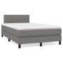 Box spring bed with mattress and LED dark brown fabric 120x190 cm by , Beds and slatted bases - Ref: Foro24-3270040, Price: 4...