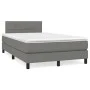 Box spring bed with mattress and LED dark brown fabric 120x190 cm by , Beds and slatted bases - Ref: Foro24-3270040, Price: 4...