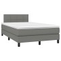 Box spring bed with mattress and LED dark brown fabric 120x190 cm by , Beds and slatted bases - Ref: Foro24-3270040, Price: 4...