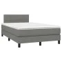 Box spring bed with mattress and LED dark brown fabric 120x190 cm by , Beds and slatted bases - Ref: Foro24-3270040, Price: 4...