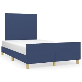 Bed frame with blue fabric headboard 120x190 cm by , Beds and slatted bases - Ref: Foro24-3270505, Price: 165,09 €, Discount: %