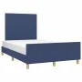Bed frame with blue fabric headboard 120x190 cm by , Beds and slatted bases - Ref: Foro24-3270505, Price: 165,09 €, Discount: %
