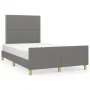 Bed frame with headboard dark gray fabric 120x190 cm by , Beds and slatted bases - Ref: Foro24-3270507, Price: 155,00 €, Disc...