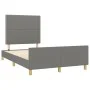 Bed frame with headboard dark gray fabric 120x190 cm by , Beds and slatted bases - Ref: Foro24-3270507, Price: 155,00 €, Disc...
