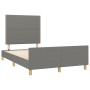 Estructura de cama con cabecero tela gris oscuro 120x190 cm de , Camas y somieres - Ref: Foro24-3270507, Precio: 157,53 €, De...
