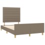 Bed frame with headboard taupe gray fabric 120x190 cm by , Beds and slatted bases - Ref: Foro24-3270524, Price: 148,02 €, Dis...