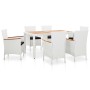 Garden dining set 7 pieces white synthetic rattan by vidaXL, Garden sets - Ref: Foro24-45981, Price: 426,89 €, Discount: %