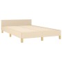Estructura de cama con cabecero tela crema 120x190 cm