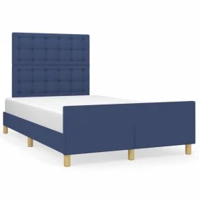 Bed frame with blue fabric headboard 120x190 cm by , Beds and slatted bases - Ref: Foro24-3270547, Price: 176,13 €, Discount: %