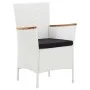 Garden dining set 7 pieces white synthetic rattan by vidaXL, Garden sets - Ref: Foro24-45981, Price: 421,31 €, Discount: %