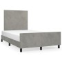Bed frame with light gray velvet headboard 120x190 cm by , Beds and slatted bases - Ref: Foro24-3270566, Price: 164,43 €, Dis...