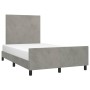 Bed frame with light gray velvet headboard 120x190 cm by , Beds and slatted bases - Ref: Foro24-3270566, Price: 164,43 €, Dis...