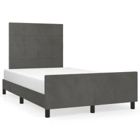 Dark gray velvet bed frame with headboard 120x190 cm by , Beds and slatted bases - Ref: Foro24-3270579, Price: 165,64 €, Disc...