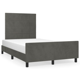 Dunkelgrauer Samtbettrahmen mit Kopfteil 120x190 cm von , Betten und Lattenroste - Ref: Foro24-3270579, Preis: 165,96 €, Raba...