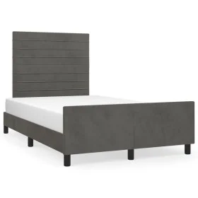 Dark gray velvet bed frame with headboard 120x190 cm by , Beds and slatted bases - Ref: Foro24-3270585, Price: 152,71 €, Disc...