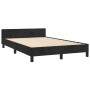 Estructura de cama con cabecero terciopelo negro 120x190 cm