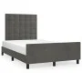 Estructura cama con cabecero terciopelo gris oscuro 120x190 cm de , Camas y somieres - Ref: Foro24-3270603, Precio: 158,49 €,...