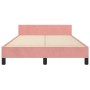 Estructura de cama con cabecero terciopelo rosa 120x190 cm de , Camas y somieres - Ref: Foro24-3270601, Precio: 214,33 €, Des...