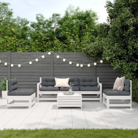 6-piece garden furniture set with solid white pine wood cushions by , Garden sets - Ref: Foro24-3250733, Price: 513,20 €, Dis...