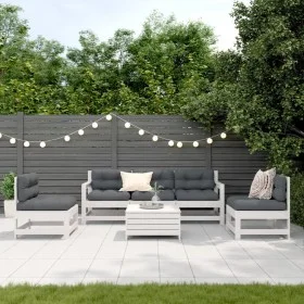6-piece garden furniture set with solid white pine wood cushions by , Garden sets - Ref: Foro24-3250733, Price: 507,37 €, Dis...
