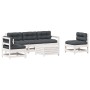 6-teiliges Gartenmöbel-Set mit Kissen aus massivem Weißkiefernholz von , Gartensets - Ref: Foro24-3250733, Preis: 513,20 €, R...