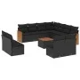 Garden sofa set 12 pieces with black synthetic rattan cushions by , Garden sets - Ref: Foro24-3260172, Price: 688,01 €, Disco...