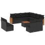 Gartensofa-Set 12-teilig mit schwarzen synthetischen Rattankissen von , Gartensets - Ref: Foro24-3260172, Preis: 683,88 €, Ra...