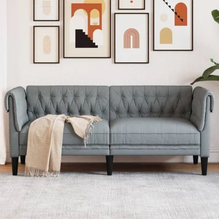 Chesterfield 2 seater sofa light gray fabric by , Sofas - Ref: Foro24-372547, Price: 244,52 €, Discount: %