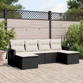 6-piece garden sofa set and black synthetic rattan cushions by , Garden sets - Ref: Foro24-3252853, Price: 352,74 €, Discount: %