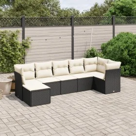 7-piece garden dining set and black synthetic rattan cushions by , Garden sets - Ref: Foro24-3263192, Price: 415,56 €, Discou...