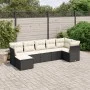 Set de comedor de jardín 7 pzas y cojines ratán sintético negro de , Conjuntos de jardín - Ref: Foro24-3263192, Precio: 416,5...