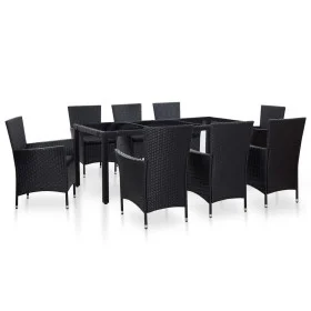 Garden dining set 9 pieces black synthetic rattan by vidaXL, Garden sets - Ref: Foro24-45976, Price: 771,91 €, Discount: %