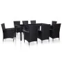 Juego de comedor de jardín 9 piezas ratán sintético negro de vidaXL, Conjuntos de jardín - Ref: Foro24-45976, Precio: 771,25 ...