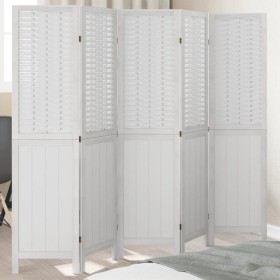 White Paulownia solid wood 5-panel dividing screen by , Room dividers - Ref: Foro24-358725, Price: 131,36 €, Discount: %